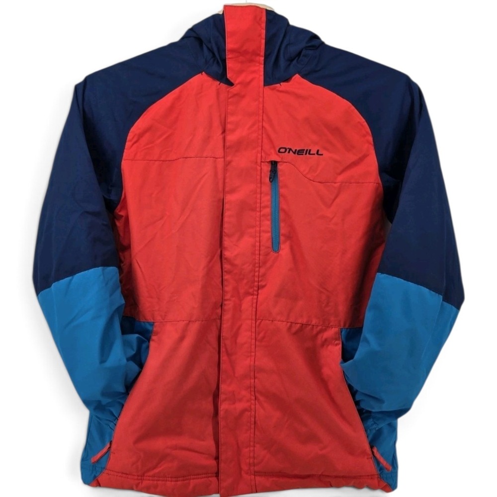 O'Neill Ski Jacket Mens M Orange Blue Colorblock Breathable Waterproof Snowboard